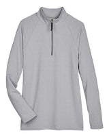 Devon & Jones DG480W CrownLux Performance Ladies' Clubhouse Micro-Stripe Quarter-Zip #color_BLACK