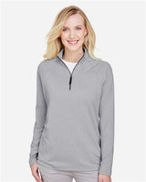 Devon & Jones DG480W CrownLux Performance Ladies' Clubhouse Micro-Stripe Quarter-Zip #color_BLACK
