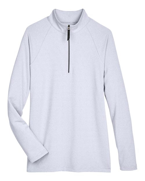 Devon & Jones DG480W CrownLux Performance Ladies' Clubhouse Micro-Stripe Quarter-Zip #color_NAVY