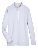 Devon & Jones DG480W CrownLux Performance Ladies' Clubhouse Micro-Stripe Quarter-Zip #color_NAVY