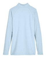 Devon & Jones DG480W CrownLux Performance Ladies' Clubhouse Micro-Stripe Quarter-Zip #color_OCEAN BLUE