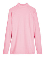 Devon & Jones DG480W CrownLux Performance Ladies' Clubhouse Micro-Stripe Quarter-Zip #color_RED