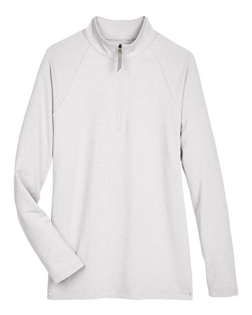 Devon & Jones DG480W CrownLux Performance Ladies' Clubhouse Micro-Stripe Quarter-Zip #color_SILVER