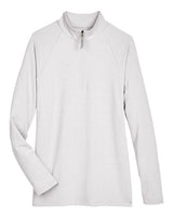 Devon & Jones DG480W CrownLux Performance Ladies' Clubhouse Micro-Stripe Quarter-Zip #color_SILVER