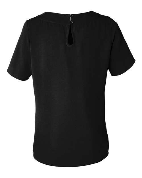 Devon & Jones DP613W Ladies' Perfect Fit Boat-Neck Blouse #color_BLACK