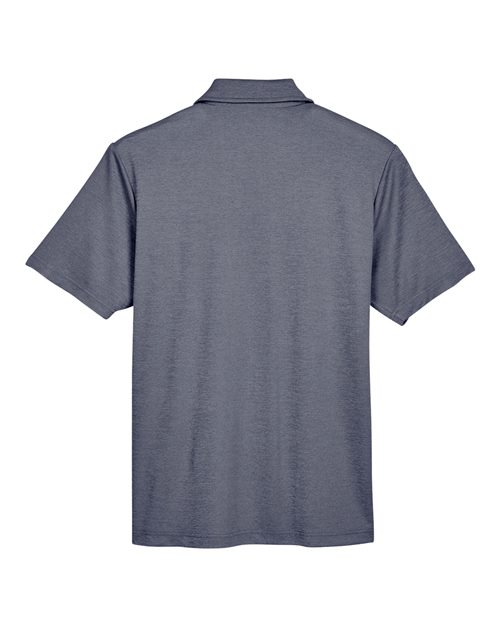Devon & Jones DG22 CrownLux PerformanceMen's Address Melange Polo #color_NAVY HEATHER