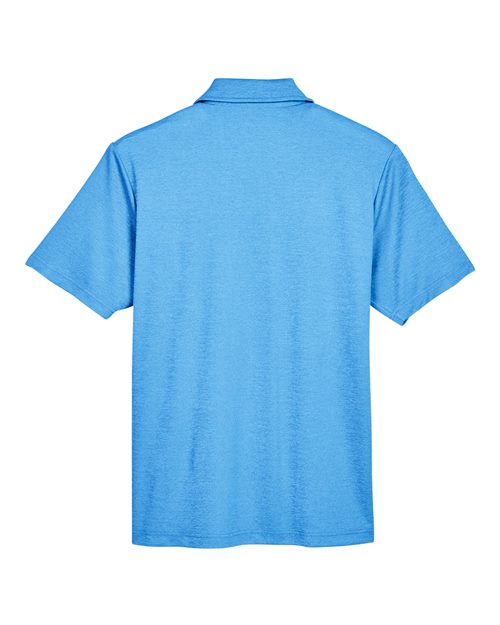 Devon & Jones DG22 CrownLux PerformanceMen's Address Melange Polo #color_OCEAN BLUE HTHR