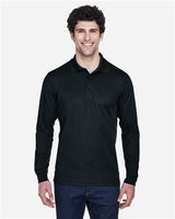 Core 365 88192 Men's Pinnacle Performance Long-Sleeve Piqu Polo #color_BLACK