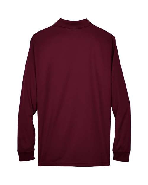 Core 365 88192 Men's Pinnacle Performance Long-Sleeve Piqu Polo #color_BURGUNDY