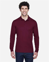 Core 365 88192 Men's Pinnacle Performance Long-Sleeve Piqu Polo #color_BURGUNDY