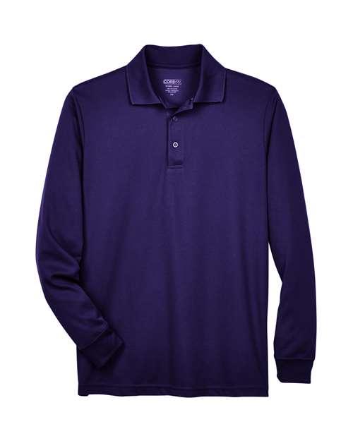 Core 365 88192 Men's Pinnacle Performance Long-Sleeve Piqu Polo #color_CAMPUS PURPLE