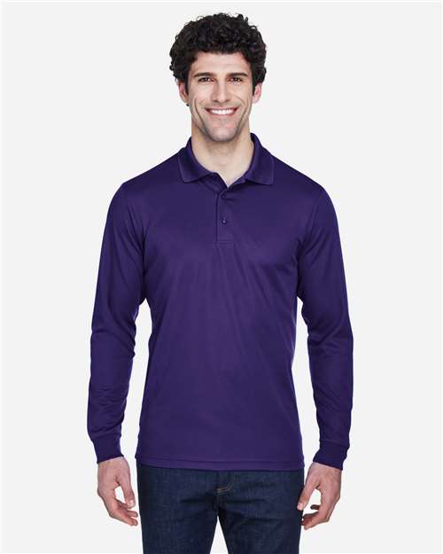 Core 365 88192 Men's Pinnacle Performance Long-Sleeve Piqu Polo #color_CAMPUS PURPLE
