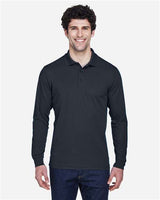 Core 365 88192 Men's Pinnacle Performance Long-Sleeve Piqu Polo #color_CARBON