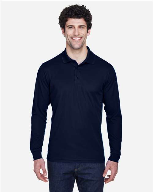 Core 365 88192 Men's Pinnacle Performance Long-Sleeve Piqu Polo #color_CLASSIC NAVY
