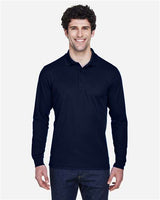 Core 365 88192 Men's Pinnacle Performance Long-Sleeve Piqu Polo #color_CLASSIC NAVY