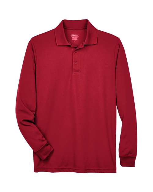 Core 365 88192 Men's Pinnacle Performance Long-Sleeve Piqu Polo #color_CLASSIC RED