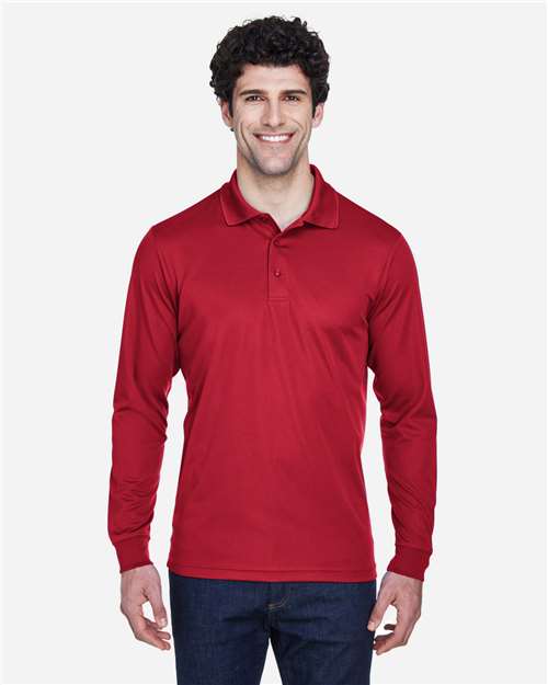 Core 365 88192 Men's Pinnacle Performance Long-Sleeve Piqu Polo #color_CLASSIC RED