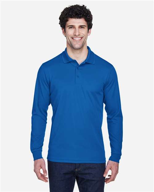 Core 365 88192 Men's Pinnacle Performance Long-Sleeve Piqu Polo #color_TRUE ROYAL