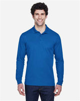 Core 365 88192 Men's Pinnacle Performance Long-Sleeve Piqu Polo #color_TRUE ROYAL