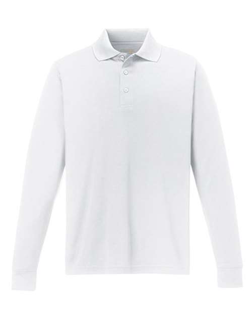 Core 365 88192 Men's Pinnacle Performance Long-Sleeve Piqu Polo #color_WHITE