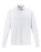 Core 365 88192 Men's Pinnacle Performance Long-Sleeve Piqu Polo #color_WHITE