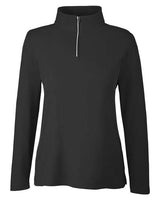 Core 365 CE405W Ladies' Fusion ChromaSoft Pique Quarter-Zip #color_BLACK