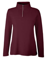 Core 365 CE405W Ladies' Fusion ChromaSoft Pique Quarter-Zip #color_BURGUNDY