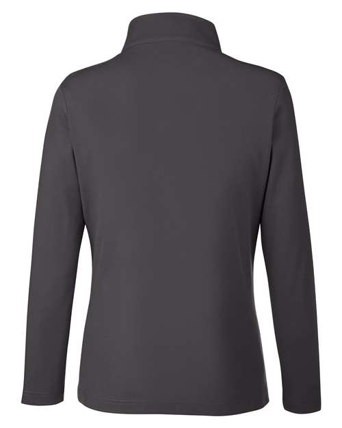 Core 365 CE405W Ladies' Fusion ChromaSoft Pique Quarter-Zip #color_CARBON