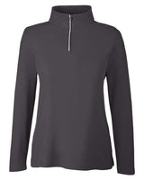 Core 365 CE405W Ladies' Fusion ChromaSoft Pique Quarter-Zip #color_CARBON