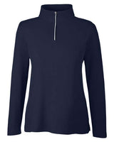 Core 365 CE405W Ladies' Fusion ChromaSoft Pique Quarter-Zip #color_CLASSIC NAVY