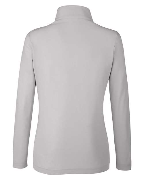 Core 365 CE405W Ladies' Fusion ChromaSoft Pique Quarter-Zip #color_PLATINUM