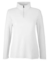 Core 365 CE405W Ladies' Fusion ChromaSoft Pique Quarter-Zip #color_WHITE