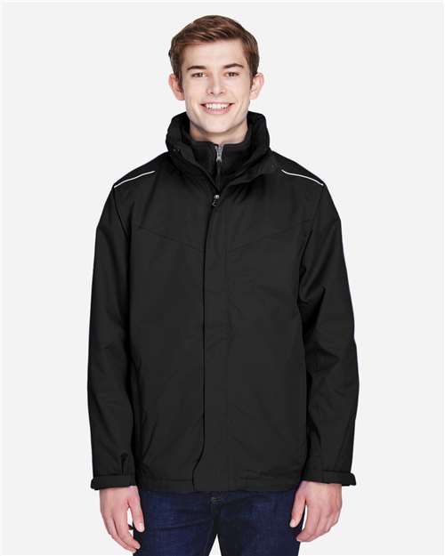 Core 365 88205 Men's Region 3-in-1 Jacket with Fleece Liner #color_BLACK