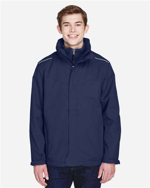 Core 365 88205 Men's Region 3-in-1 Jacket with Fleece Liner #color_CLASSIC NAVY