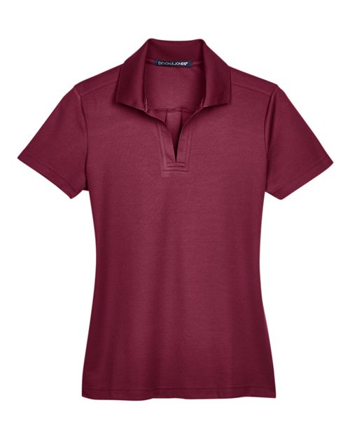 Devon & Jones DG20W CrownLux Performance Ladies' Plaited Polo #color_BURGUNDY