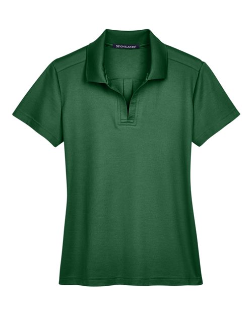Devon & Jones DG20W CrownLux Performance Ladies' Plaited Polo #color_FOREST