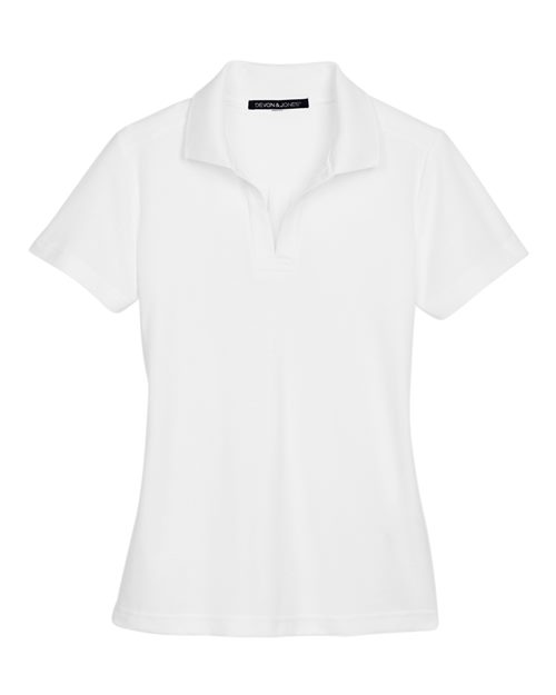 Devon & Jones DG20W CrownLux Performance Ladies' Plaited Polo #color_WHITE