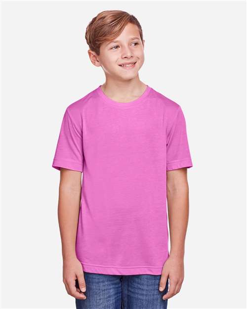 Core 365 CE111Y Youth Fusion ChromaSoft Performance T-Shirt #color_CHARITY PINK