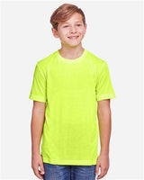 Core 365 CE111Y Youth Fusion ChromaSoft Performance T-Shirt #color_SAFETY YELLOW