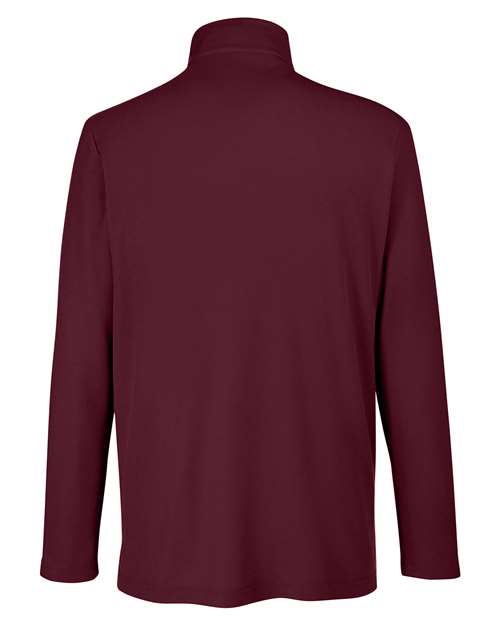 Core 365 CE405 Men's Fusion ChromaSoft Pique Quarter-Zip #color_BURGUNDY