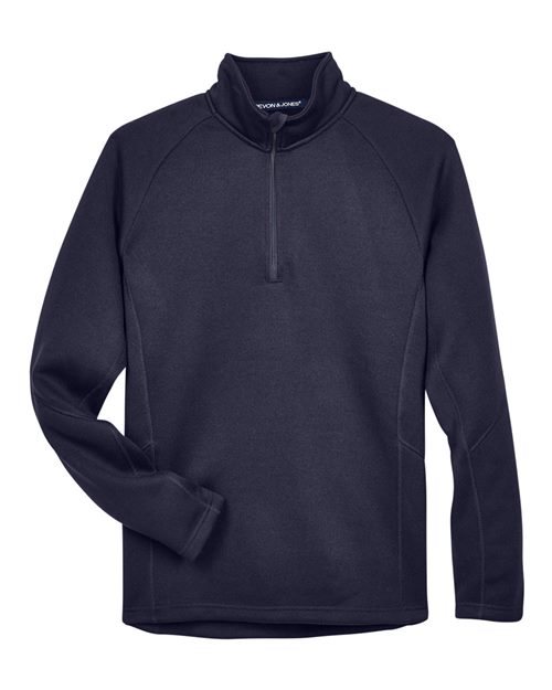 Devon & Jones DG792 Adult Bristol Sweater Fleece Quarter-Zip #color_NAVY