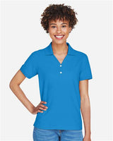 Devon & Jones D100W Ladies' Pima Piqu Y-Collar Polo #color_FRENCH BLUE