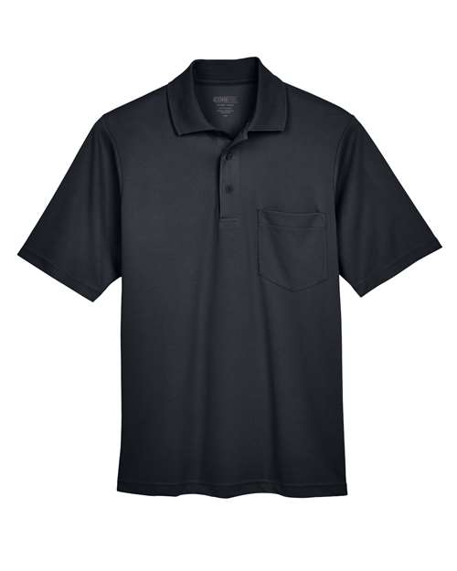 Core 365 88181P Men's Origin Performance Piqu Polo with Pocket #color_BLACK