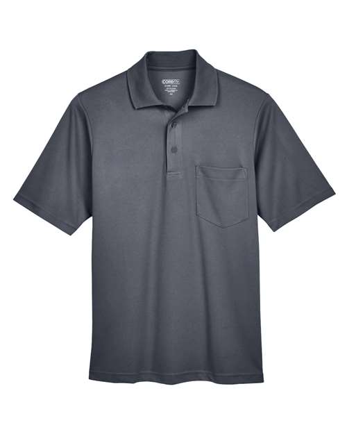 Core 365 88181P Men's Origin Performance Piqu Polo with Pocket #color_CARBON