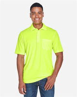 Core 365 88181P Men's Origin Performance Piqu Polo with Pocket #color_SAFETY YELLOW