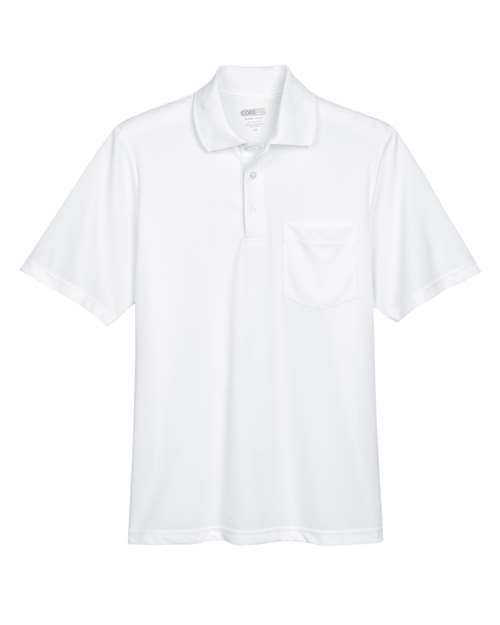 Core 365 88181P Men's Origin Performance Piqu Polo with Pocket #color_WHITE