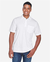 Core 365 88181P Men's Origin Performance Piqu Polo with Pocket #color_WHITE