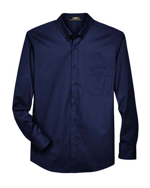 Core 365 88193 Men's Operate Long-Sleeve TwillShirt #color_CLASSIC NAVY