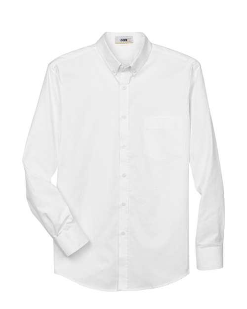 Core 365 88193 Men's Operate Long-Sleeve TwillShirt #color_WHITE