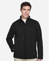 Core 365 88184 Men's Cruise Two-Layer Fleece Bonded SoftShell Jacket #color_BLACK